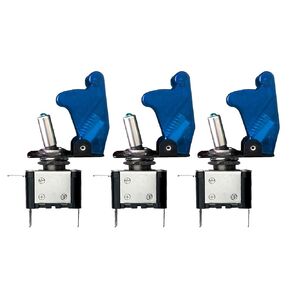 MGI SpeedWare LED Toggle Switch 12V 20A SPST ON/Off with Aircraft Safety Cover (Blue, 1-Pack)
