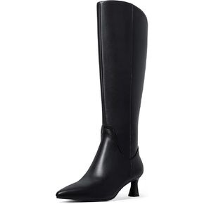 MUCCCUTE Knee High Boots for Women Kitten Heel Tall Boots Pointed Toe Slip On Sexy Fashion Fall Long Boot with Full Side Zipper