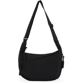 Crescent Bag for Women Men Hobo Nylon Crossbody Bag Multi-Pocket Sling Bag Moon Bag Slouchy Dumpling Bag