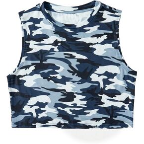 SOLY HUX Women's Crop Tank Top Loose Fit Y2k Top Sleeveless Crewneck Basic Shirts