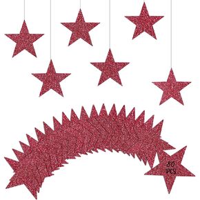 Blue Star Cutouts, 80 PCS Stars Cardboard Cutout Glitter Star Decorations Paper Star Decor for 4th of July Bulletin Board Classroom Office Decorations (6in)