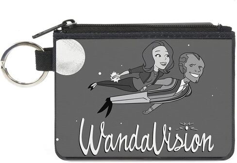 محفظة نسائية من القماش الكتاني مزودة بإبزيم من WandaVision، مقاس 4.25 × 3.25 بوصة in Kuwait