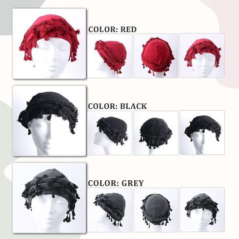 3PCS Turban for Men- Satin-Lined Durag Head Wrap for Fashion & Comfort - Multipurpose Head Scarf for Men and Women in Kuwait