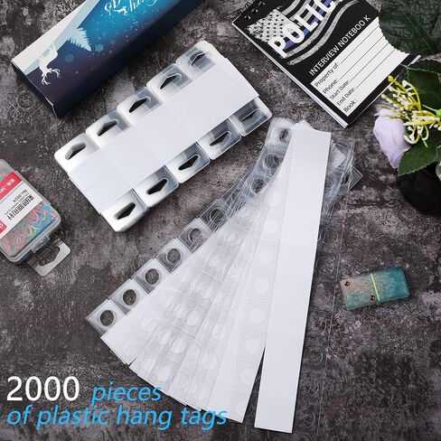 2000 حزمة من علامات التعليق اللاصقة من البلاستيك الشفاف، علامات تعليق بفتحة مستديرة وفتحة، علامات تعليق لاصقة، خطافات تعليق لعروض البيع بالتجزئة في متاجر الأعمال الصغيرة، مقاسين in Saudi Arabia