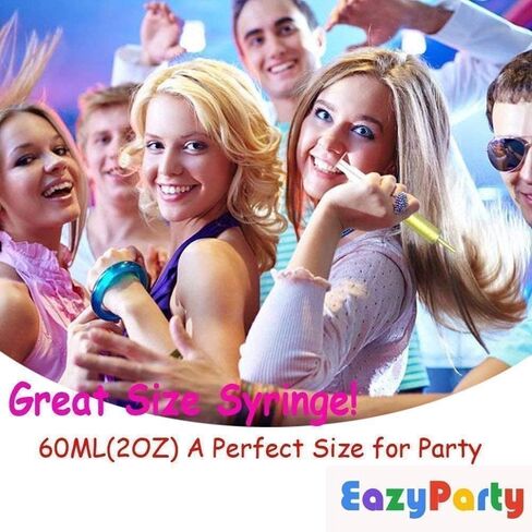 Jello Party Syringes with 5 Extra Caps, 30 Pack Reusable 2oz Plastic Party Syringes, and Cleaning Brush,great for filling Jello, Pudding, Patrick's Day, Graduation party in Saudi Arabia