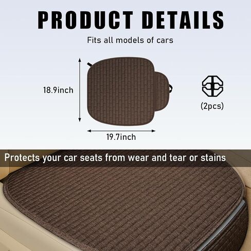 2PCS Car Seat Bottom Cover Pad, Breathable Auto Front Seat Button Cushion Mat with Pocket, Soft Comfortable Vehicle Seat Protector Pad, Universal Truck SUV Car Accessories (Gray) in Kuwait