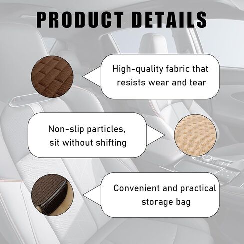 2PCS Car Seat Bottom Cover Pad, Breathable Auto Front Seat Button Cushion Mat with Pocket, Soft Comfortable Vehicle Seat Protector Pad, Universal Truck SUV Car Accessories (Gray) in Kuwait