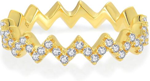 STARCHENIE Stackable Ring for Women 925 Sterling Silver Wave Eternity Band Rings for Women Size 5-10 in Kuwait