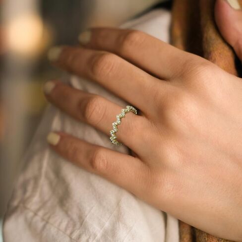 STARCHENIE Stackable Ring for Women 925 Sterling Silver Wave Eternity Band Rings for Women Size 5-10 in Kuwait