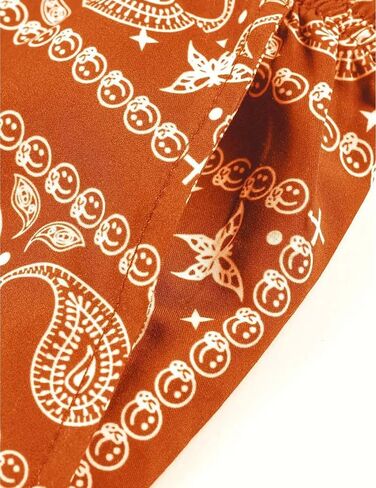 Men's Casual Summer Shorts Boho Print Drawstring Elastic Waist Beach Shorts with Pocket in Saudi Arabia