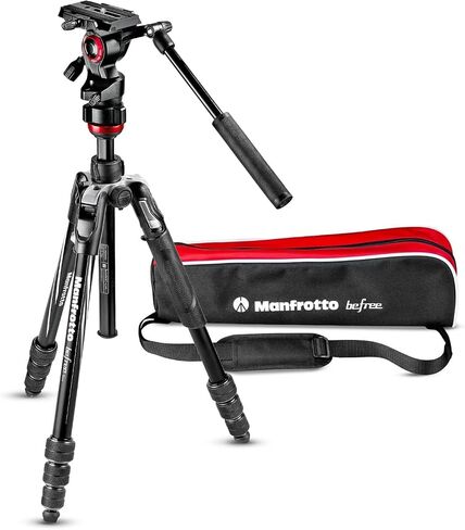 Manfrotto Befree 3-Way Live Camera Tripod Head, Aluminium, 6kg Payload, for Travel Tripods, with Foldable Handles, Fluid Drag System, for Photo and Video, Vlogging Equipment (MH01HY-3WUS) in Saudi Arabia