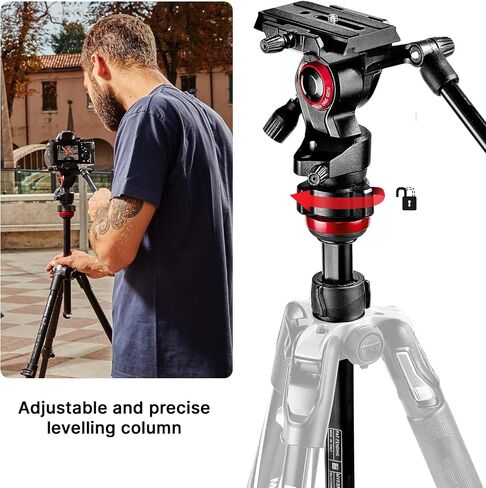 Manfrotto Befree 3-Way Live Camera Tripod Head, Aluminium, 6kg Payload, for Travel Tripods, with Foldable Handles, Fluid Drag System, for Photo and Video, Vlogging Equipment (MH01HY-3WUS) in Saudi Arabia