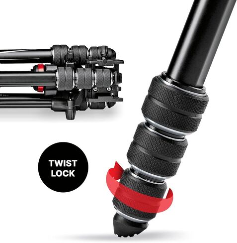 Manfrotto Befree 3-Way Live Camera Tripod Head, Aluminium, 6kg Payload, for Travel Tripods, with Foldable Handles, Fluid Drag System, for Photo and Video, Vlogging Equipment (MH01HY-3WUS) in Saudi Arabia