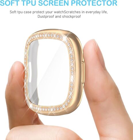 [8 عبوات] RICHONE متوافق مع Fitbit Versa 4 & Sense 2 (2022) حافظة حماية للشاشة، غطاء Bling Diamonds ناعم من مادة TPU ممتص للصدمات ملحقات الساعة الذكية (8 ألوان، Versa 4 & Sense 2) in Kuwait