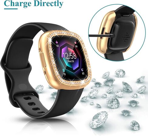 [8 عبوات] RICHONE متوافق مع Fitbit Versa 4 & Sense 2 (2022) حافظة حماية للشاشة، غطاء Bling Diamonds ناعم من مادة TPU ممتص للصدمات ملحقات الساعة الذكية (8 ألوان، Versa 4 & Sense 2) in Kuwait