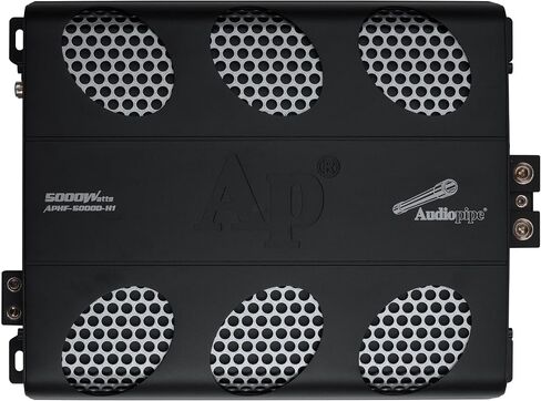 مضخم صوت Audiopipe بقدرة 8000 واط من الفئة D Mosfet (APHF-8000D-H1)، نظام حماية رباعي النقاط، 1 أوم، وضع BTL، مقبض التحكم عن بعد في الجهير in Kuwait