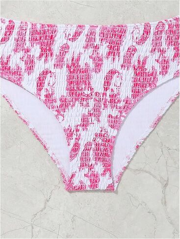 Girl's 2 Piece Swimsuits Tie Dye Smocked Triangle Halter Cute Bikini Set High Waisted Bathing Suit in Saudi Arabia