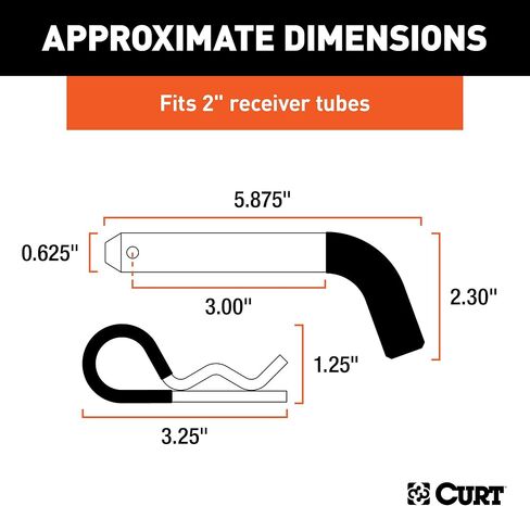 CURT 21511 دبوس ومشبك ربط المقطورة مع مقبض مطلي بالفينيل، قطر 5/8 بوصة، يناسب جهاز الاستقبال 2 بوصة in Saudi Arabia