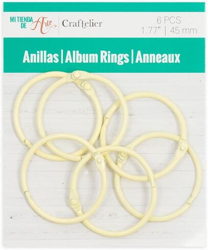 Craftelier - Set of 6 Metal Binding Rings for Scrapbooking, Card Making and other Craft Projects | Rings for Photo Albums, Notebooks or Diaries | Size Ø 45 mm - Silver Colour in Saudi Arabia