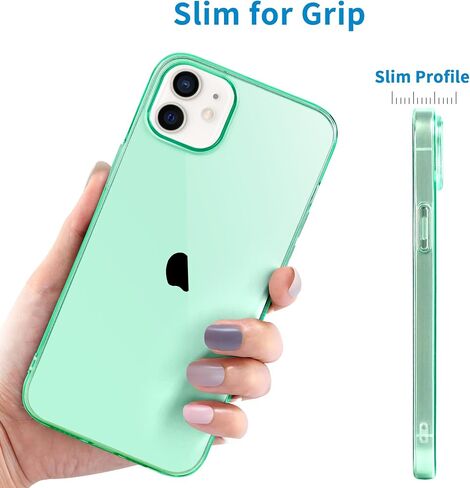 JJGoo Compatible with iPhone 12 mini Case, Soft Transparent Shockproof Protective Slim Thin Bumper Phone Cover, Translucent Black in Kuwait