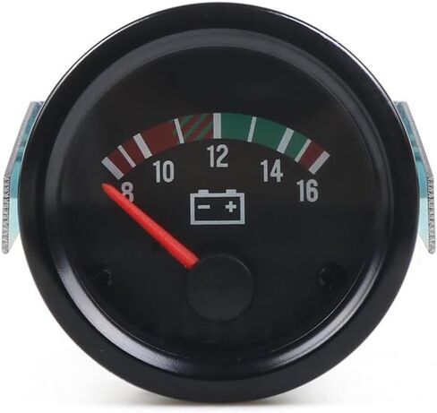 Dyno Racing 2" 52mm Electronic Car Voltmeter Pointer Volt Gauge Voltage Meter Yellow Light Car Meter (18-32) in Kuwait