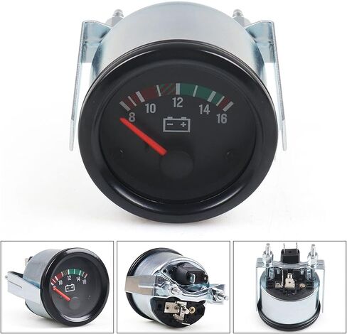 Dyno Racing 2" 52mm Electronic Car Voltmeter Pointer Volt Gauge Voltage Meter Yellow Light Car Meter (18-32) in Kuwait