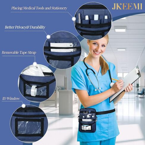 Nurse Fanny Pack with Medical Gear Pockets, Utility Medical Nurse Pouch for Women, Nurse Bags for Work with 2 Adjustable Straps, Student and Nurse Use,Black in Saudi Arabia