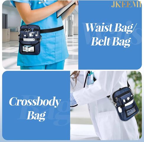 Nurse Fanny Pack with Medical Gear Pockets, Utility Medical Nurse Pouch for Women, Nurse Bags for Work with 2 Adjustable Straps, Student and Nurse Use,Black in Saudi Arabia