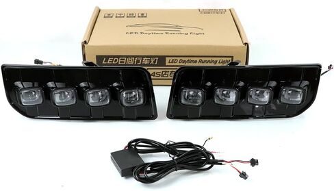 2 Pieces For Toyota 4Runner 2014-2023 Car DRL Led Daytime Running Lights With Turn Signal Running Yellow Nighttime Blue Lamp 12V Daylights Fog Lamp in Kuwait