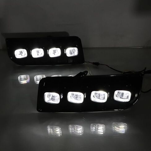 2 Pieces For Toyota 4Runner 2014-2023 Car DRL Led Daytime Running Lights With Turn Signal Running Yellow Nighttime Blue Lamp 12V Daylights Fog Lamp in Kuwait