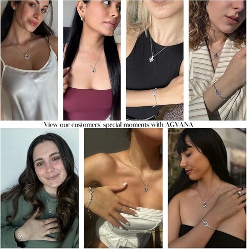 AGVANA المجوهرات الجميلة يوليو جوهرة روبي قلادة سوار للنساء الفضة الاسترليني تشيكوسلوفاكيا روز زهرة القلب قلادة الذكرى هدايا عيد ميلاد للنساء الفتيات لها in Kuwait