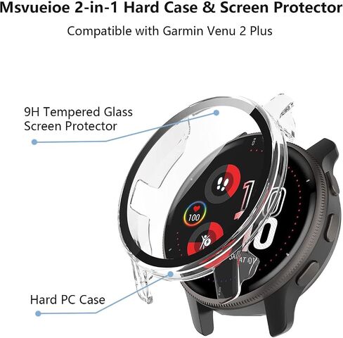 4-Pack Screen Protector Compatible with Garmin Venu 2 Plus Case, Soft TPU Plated Case All-Around Protective Full Cover Face Bumper Compatible for Garmin Venu 2 Plus in Saudi Arabia