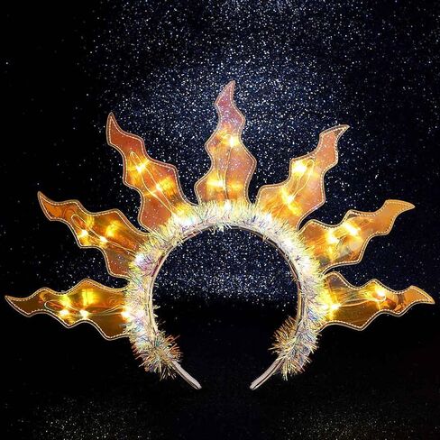 عصابة رأس JAKAWIN Ligh Up Flame Headband LED Fire Hair Band أزياء متوهجة عصابات رأس رائعة للنساء in Kuwait
