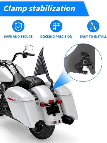 Sissy Bar for Harley Davidson,Detachable Motorcycle Backrest Compatible for CVO Road Glide/Road King/Road Glide/Street Glide 2009-2022 Gloss Black (26 Inches) in Saudi Arabia