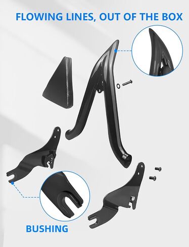 Sissy Bar for Harley Davidson,Detachable Motorcycle Backrest Compatible for CVO Road Glide/Road King/Road Glide/Street Glide 2009-2022 Gloss Black (26 Inches) in Saudi Arabia