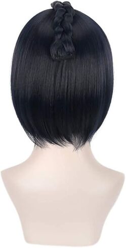 C-ZOFEK Men's Anime Cosplay Wig Short Balck Halloween Classical Slicked-back Hair (Black) in Saudi Arabia