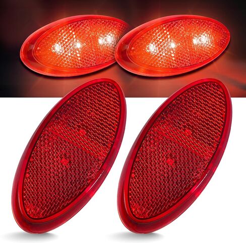 Command Electronics OEM 12V LED RV ومصباح خلوص بيضاوي للمقطورة مع عاكس مدمج - صنع في الولايات المتحدة الأمريكية - حامل سطحي - كهرماني وأحمر - 14 حزمة in Kuwait