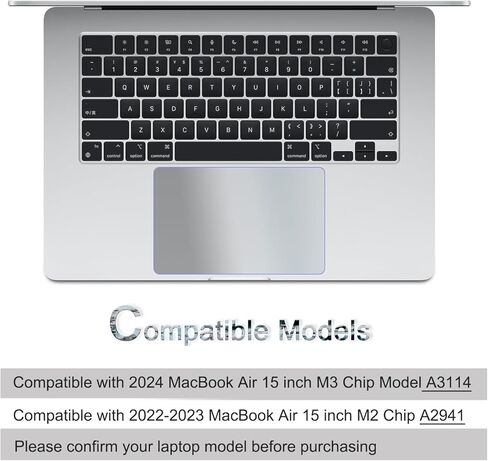 2 حزمة غطاء حماية لوحة اللمس لجهاز ماك بوك اير 2023 مقاس 15.3 بوصة A2941 مع شريحة M2 سطح غير لامع مقاوم للغبار ومضاد للخدش ملحقات غلاف الكمبيوتر المحمول (قطعتان) in Kuwait