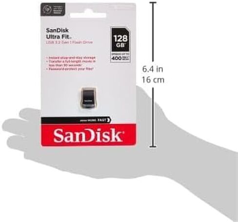 SanDisk 128GB Ultra Fit USB 3.1 Flash Drive - SDCZ430-128G-G46, Black in Saudi Arabia