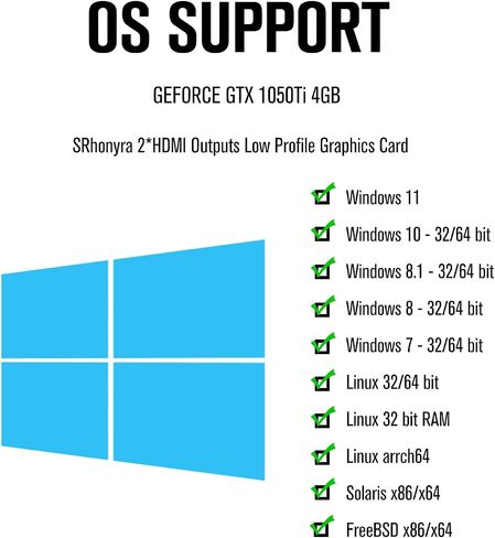 GeForce GTX 1050 4GB Low Profile Graphics Card GDDR5 128 Bit 2 Monitor Video Card HDMI 2.0 Display Port 1.4 PCI Express 3.0 x16 Bus Powered in Kuwait