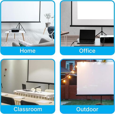 Pyle Universal Projector Screen w/Stand - 60-Inch Floor Standing Portable Fold-Out Rollup Matte for Projection, Includes Tripod, Great for Indoor/Outdoor Presentation, Quick Assembly in Saudi Arabia