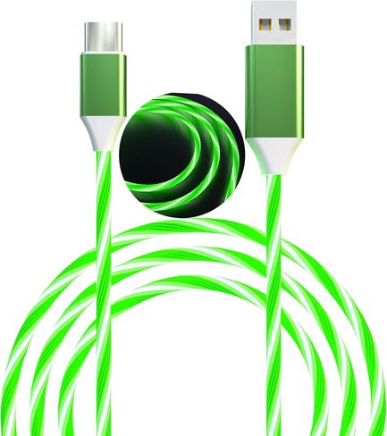 Led USB C Charging Cable 2 Packs 6.6FT Light Up Type C Charging Cord Fast USB C Charger Compatible with Samsung Galaxy S21 S20 S10 S9 S8 Note 20,LG V30 V20 G6 (6.6ft,Blue& Colorful) in Saudi Arabia