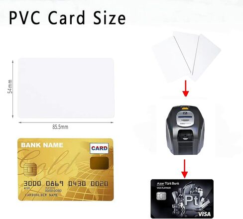 30 حزمة من بطاقات BABIQT PVC CR80 بطاقة فارغة، بطاقة بلاستيكية بيضاء عالية الجودة من PVC CR80 30 مل (CR8030) بطاقة متوافقة مع معظم طابعات شارات هوية الصور in Saudi Arabia