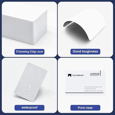 30 حزمة من بطاقات BABIQT PVC CR80 بطاقة فارغة، بطاقة بلاستيكية بيضاء عالية الجودة من PVC CR80 30 مل (CR8030) بطاقة متوافقة مع معظم طابعات شارات هوية الصور in Saudi Arabia