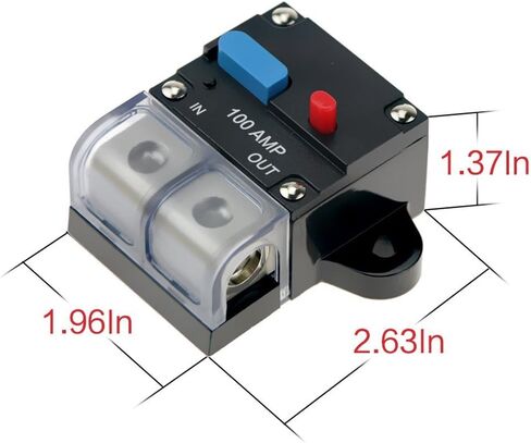 12-24 Volt DC 100A Circuit Breaker, 0 or 4 Gauge Trolling Motor Auto Car Marine Boat Bike Stereo Audio Inline Fuse Holders Inverter (100A) in Saudi Arabia