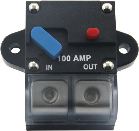 12-24 Volt DC 100A Circuit Breaker, 0 or 4 Gauge Trolling Motor Auto Car Marine Boat Bike Stereo Audio Inline Fuse Holders Inverter (100A) in Saudi Arabia