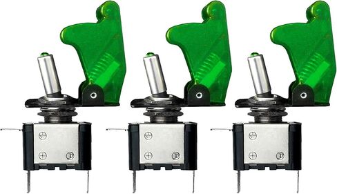 مفتاح تبديل MGI SpeedWare LED 12 فولت 20 أمبير SPST تشغيل/إيقاف مع غطاء أمان للطائرة (أزرق، عبوة واحدة) in Kuwait