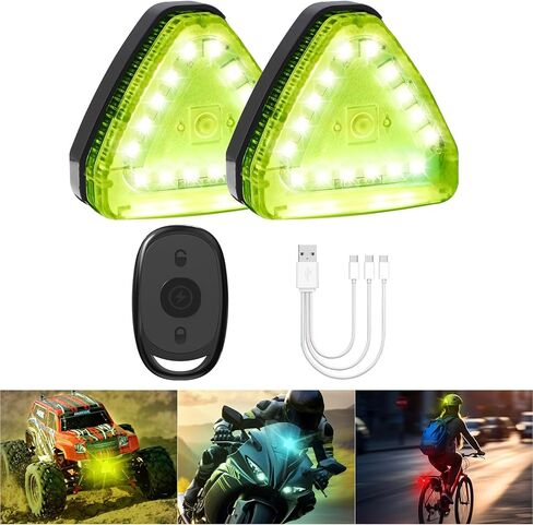 PIFOOG أضواء LED ستروب لاسلكية مع جهاز تحكم عن بعد مضاد للتصادمات، سطوع عالي، مغناطيسي قابل لإعادة الشحن، 7 ألوان، مصباح وامض للسيارة والدراجات النارية والشاحنات والدراجات الليلية، ضوء تحذير للطوارئ قطعتان in Kuwait