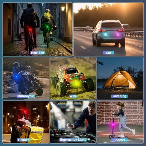 PIFOOG أضواء LED ستروب لاسلكية مع جهاز تحكم عن بعد مضاد للتصادمات، سطوع عالي، مغناطيسي قابل لإعادة الشحن، 7 ألوان، مصباح وامض للسيارة والدراجات النارية والشاحنات والدراجات الليلية، ضوء تحذير للطوارئ قطعتان in Kuwait