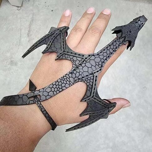 Leather Hand Dragon Bracelet, Goth Dragon Bracelet for Men with 3D Printed Dragon Eggs, Vintage Leather Dragon Bracelet, Renaissance Outfit Jewelry for Women in Saudi Arabia